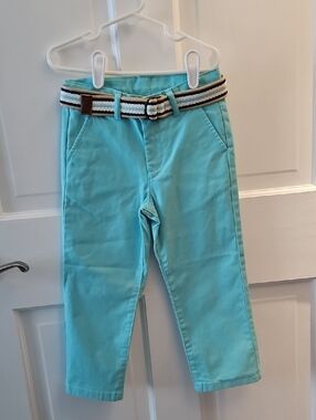 Gymboree Aqua Chino Pants with Striped Belt
